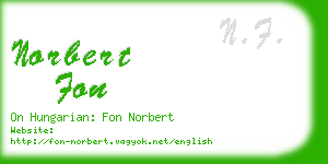 norbert fon business card